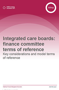 Integrated care boards: finance committee terms of reference