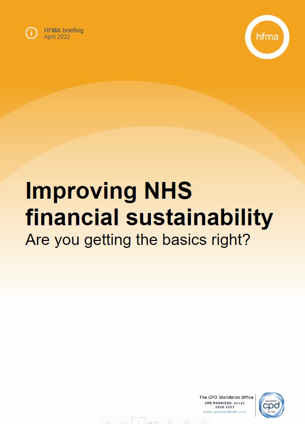 Improving NHS financial sustainability: are you getting the basics right? 