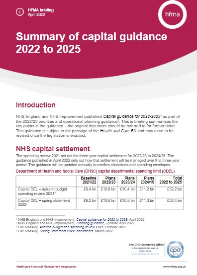 Summary of Capital guidance for 2022-2025