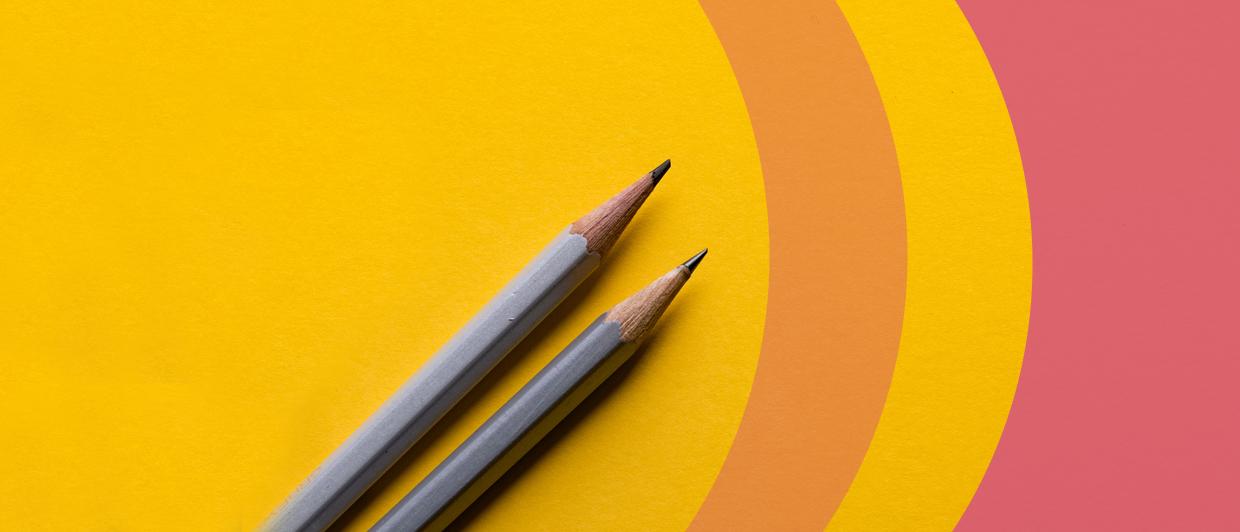 image of pencils on a yellow background