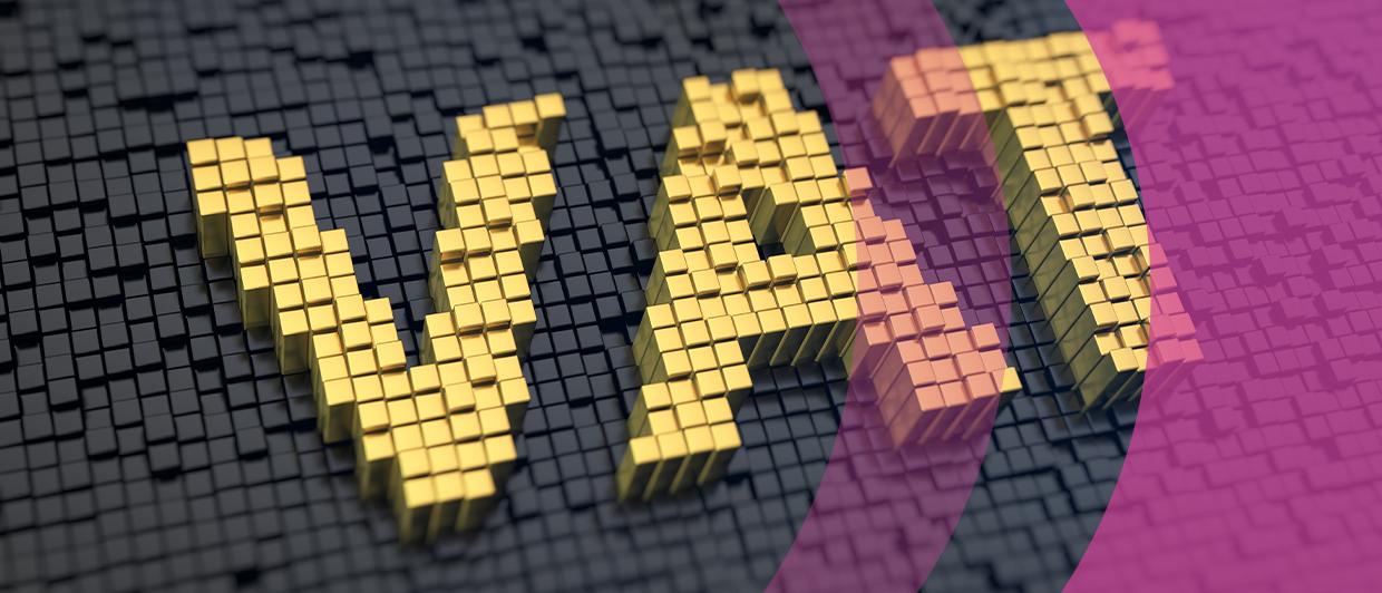 Image of the word VAT made out of blocks